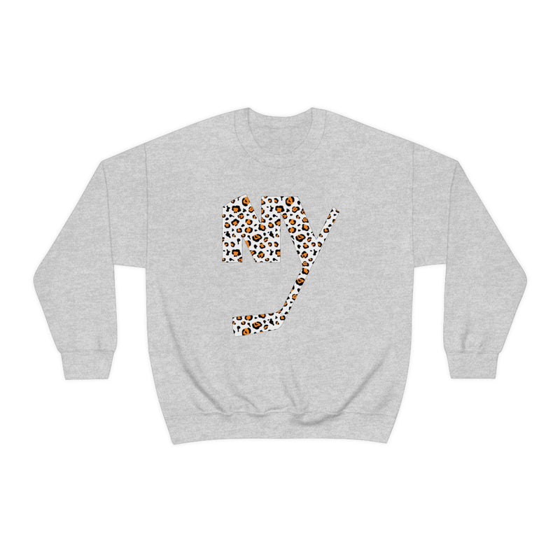 Orange Cheetah Print New York Islanders Sweatshirt S / Dark Heather