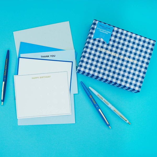 Motivational Pen Set • 5 Pens • Blue