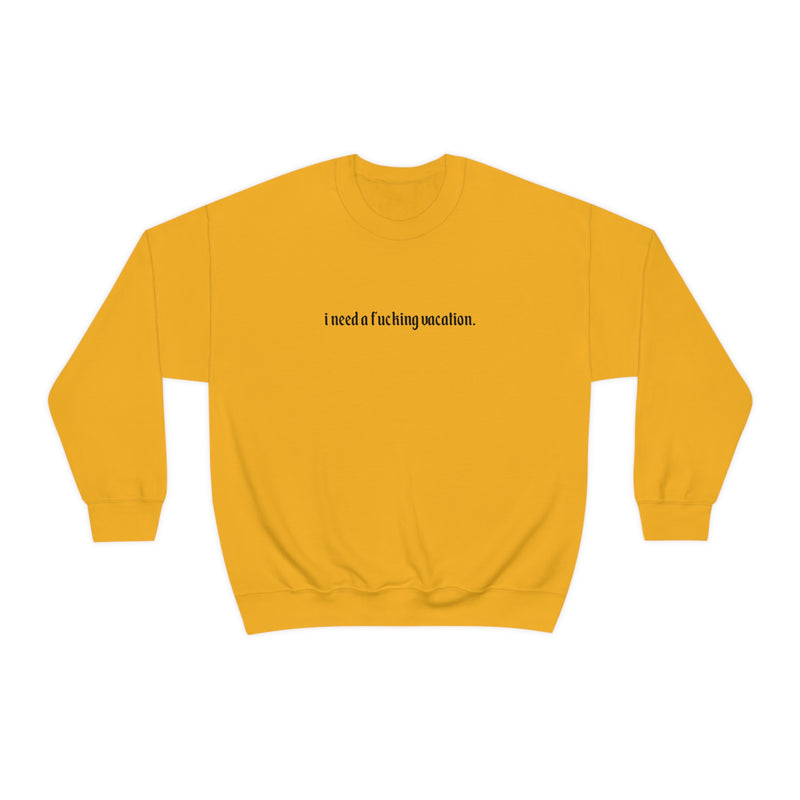 This cheeky and playful sweatshirt is perfect for those moments when you're dreaming of sandy beaches, exotic destinations, and the ultimate getaway. It's a playful invitation for others to share their travel stories, exchange destination recommendations, and join in on the anticipation of future adventures. Wear it proudly and watch as it sparks smiles and nods of agreement wherever you go!