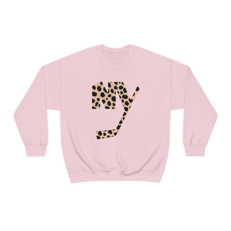 Tan Cheetah Print New York Islanders Crewneck Sweatshirt