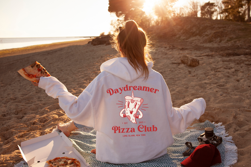 Daydreamer Pizza Club Hooded Sweatshirt Manifesting Daydreams