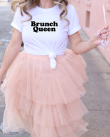 Brunch Queen Crewneck T-Shirt, Cute Brunch Shirt, Brunch Bachelorette Tee, Brunch Tee, Matching Brunch Shirt, Retro Brunch Outfit, Manifesting Daydreams