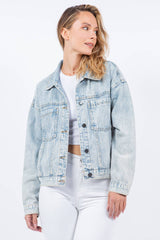 Sunset Drive Relaxed Trucker Denim Jacket