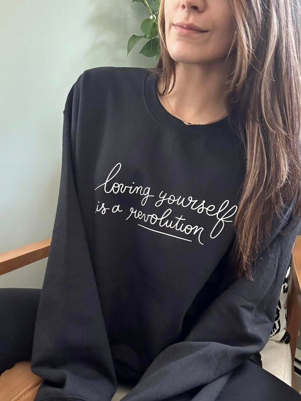 Ready to join the Self-Love Revolution? Whether you're conquering challenges or simply enjoying a cozy day in, this sweatshirt is your soft reminder to be kind to yourself and prioritize self-care. Unisex and designed for an oversized, comfortable fit, it's perfect for anyone on their journey to more self-love. ❤️ 