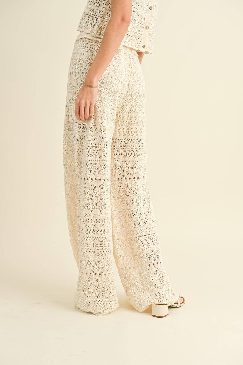 Dobie Ave Crochet Wide Leg Pants