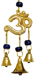 Om Brass Beaded Wind Chime With Bells