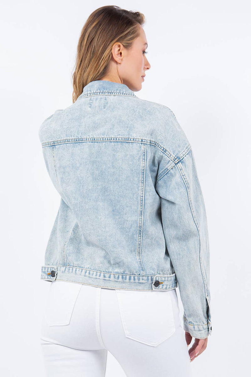 Sunset Drive Relaxed Trucker Denim Jacket