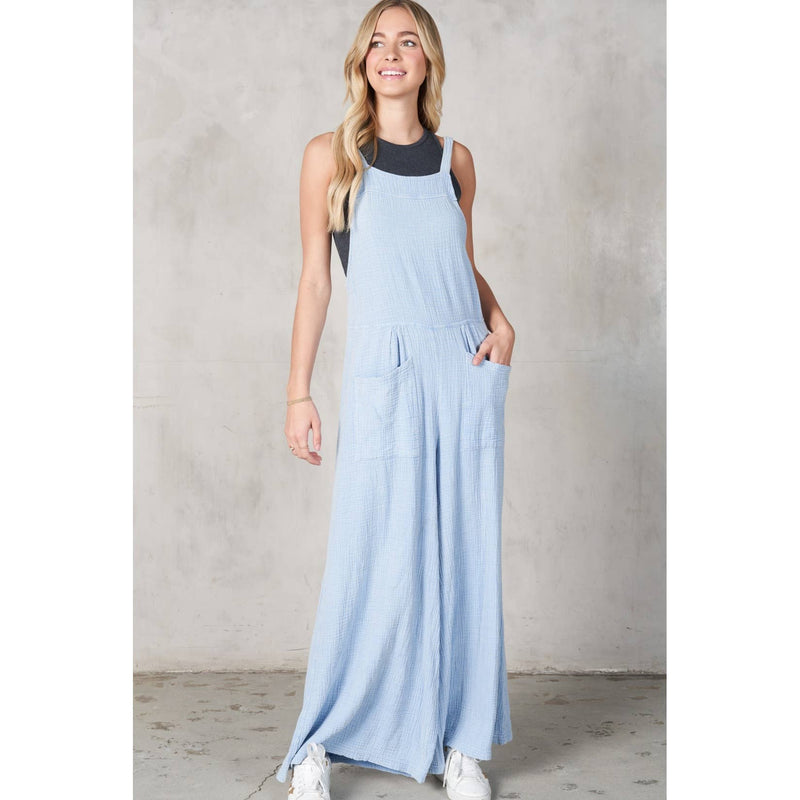 Flower Hill Cotton Jumpsuit • Chambray