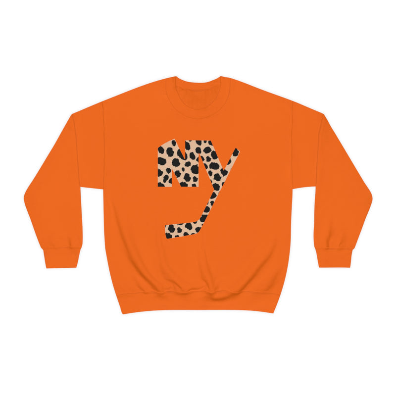 Tan Cheetah Print New York Islanders Crewneck Sweatshirt
