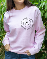 Live Laugh Eff Off Crewneck Sweatshirt, Funny Smile Pullover, Happy Face Sweatshirt, Fuck Off Shirt, Funny Gift For Friend, Gag Gift, Laughing Sweater, Manifesting Daydreams