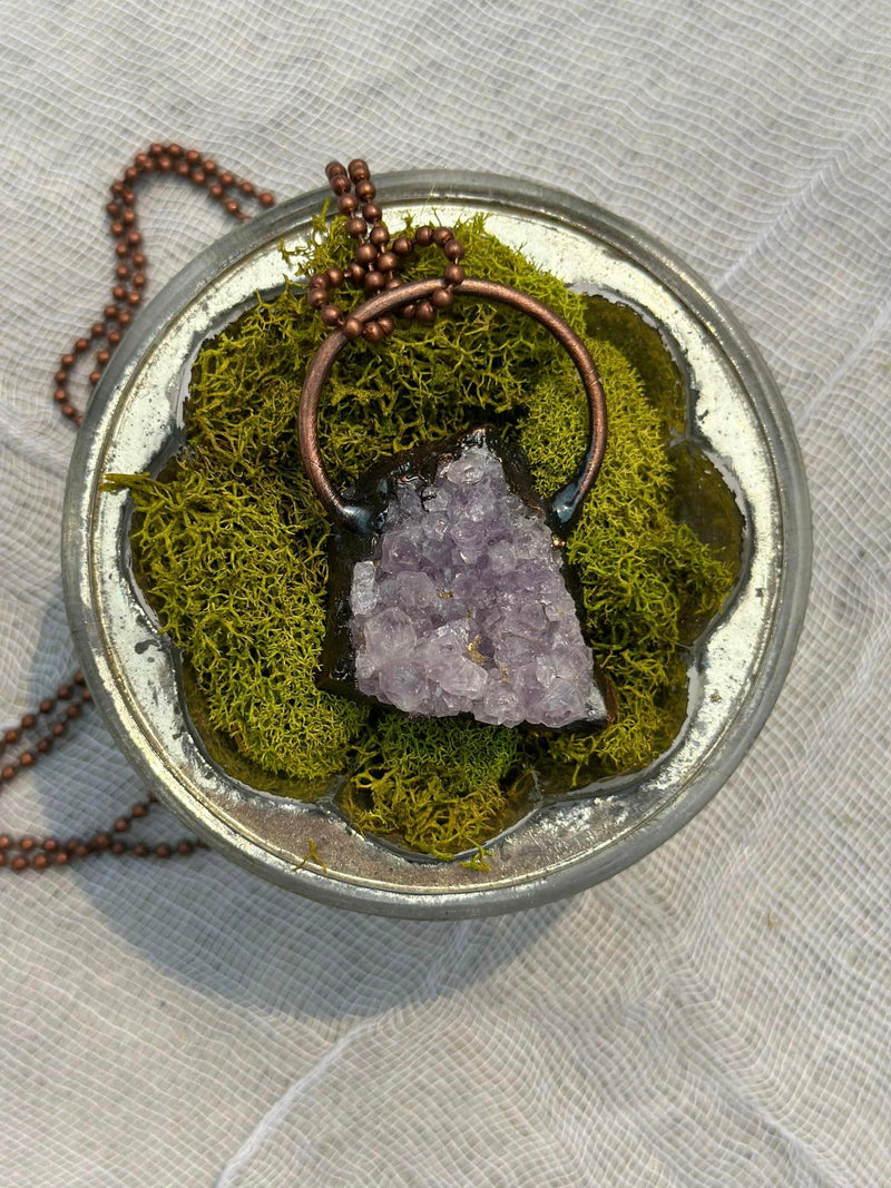 Raw Amethyst Cluster Necklace