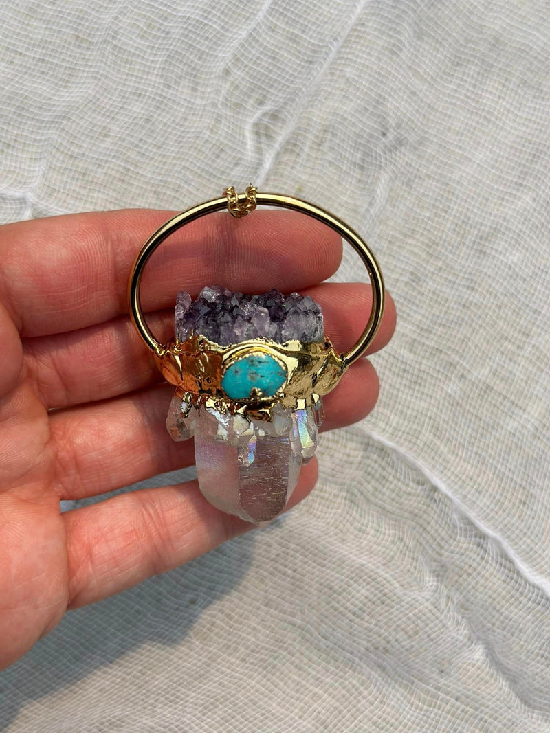 Angel Aura Quartz + Amethyst Necklace