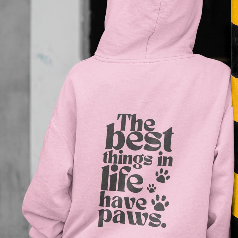 Show your love for all the four-legged friends!  This heartwarming hoodie celebrates the special bond we share with our furry companions. Whether you're a devoted pet parent or simply adore animals, wear this sweatshirt proudly to express the joy of pawsome companions. Spread the message of unconditional love and happiness!