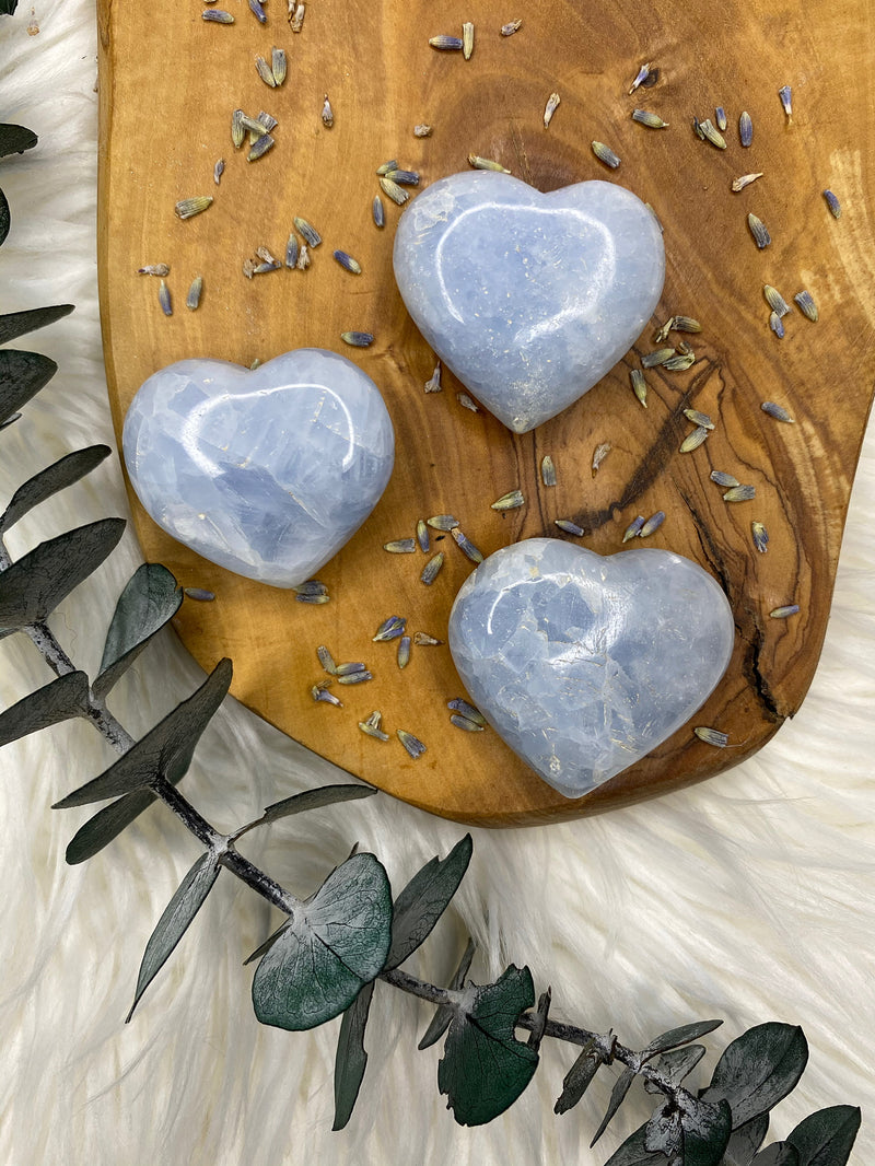 Blue Calcite Heart • Emotional Release, Tranquility, Inspiration, Calming