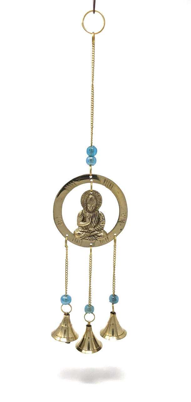 Buddha Brass Beaded Wind Chime With Bells