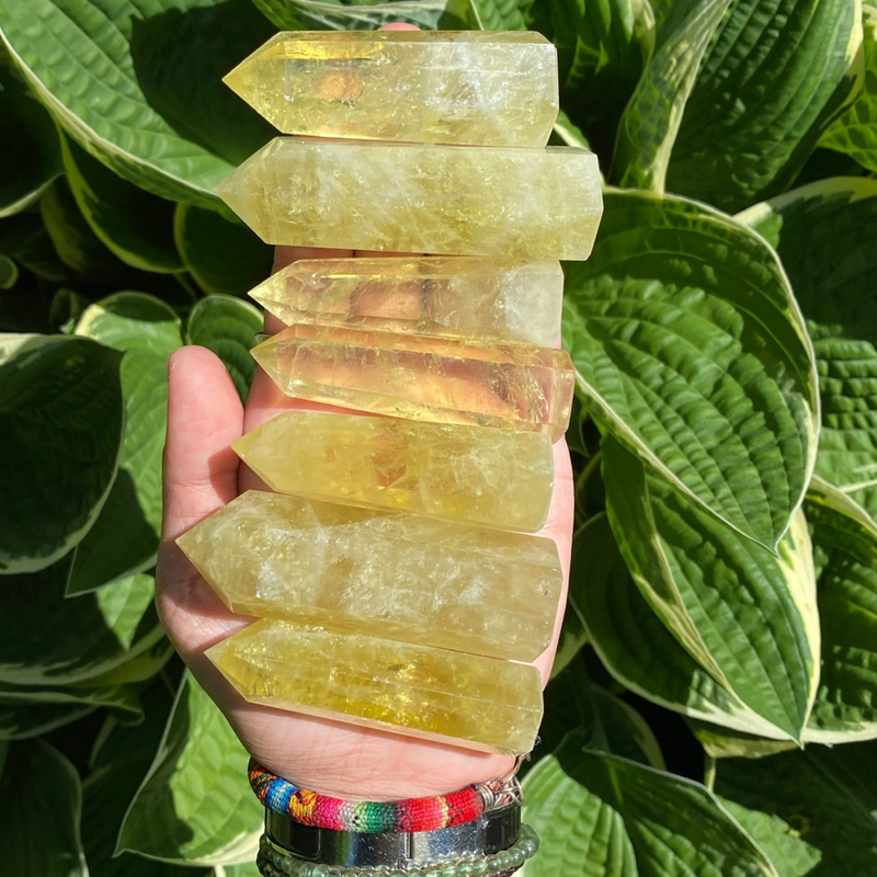 Elevate your space with the radiant beauty of a Citrine Tower. Discover the mesmerizing metaphysical properties of this trendy crystal, known as the stone of abundance and manifestation. Embrace its vibrant energies that promote positivity, success, and prosperity. 