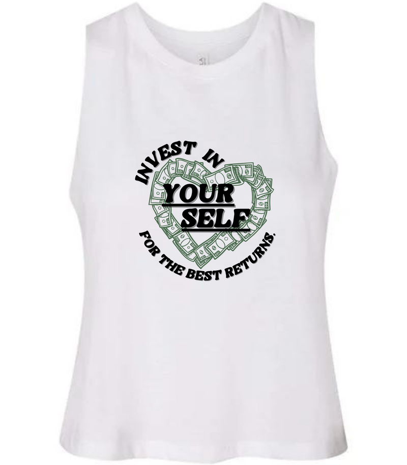 Invest In Yourself High Neck Crop Tank