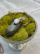 Labradorite, Moonstone + Quartz Necklace • Energizing, Spiritual Awakening, Imagination