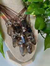 Electroformed Smoky Quartz Necklace • Intuition, Grounding, Protection, Manifestation