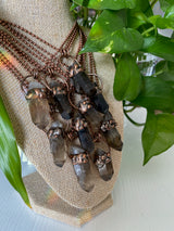 Electroformed Smoky Quartz Necklace • Intuition, Grounding, Protection, Manifestation