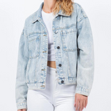 Sunset Drive Relaxed Trucker Denim Jacket