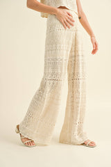 Dobie Ave Crochet Wide Leg Pants