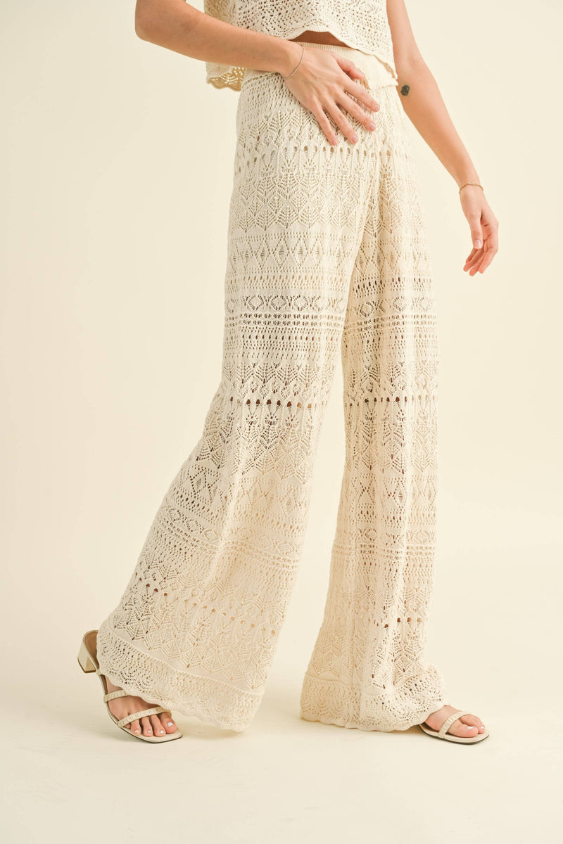 Dobie Ave Crochet Wide Leg Pants