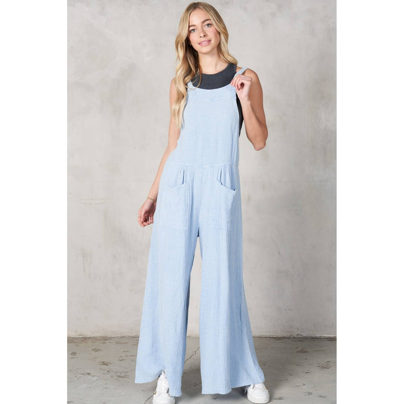 Flower Hill Cotton Jumpsuit • Chambray