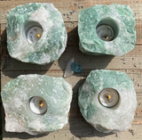 Green Quartz Tea Candle Holder • Abundance, Creativity, Empathy