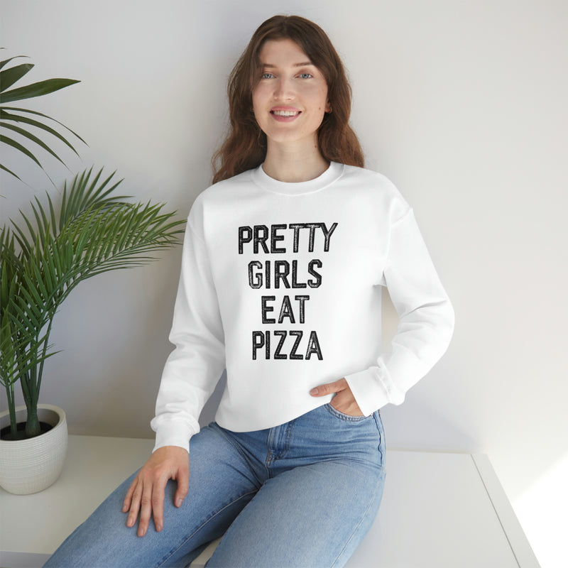 Pretty Girls Eat Pizza Crewneck Sweatshirt, Unique Pizza Pullover, Pizza Lover Sweater, Retro Pizza Sweatshirt, Unique Pizza Gift, Boutique Pizza Sweatshirt, Pizza Bachelorette Crewneck Sweatshirt, Montauk Beach Vacation Sweatshirt, Manifesting Daydreams