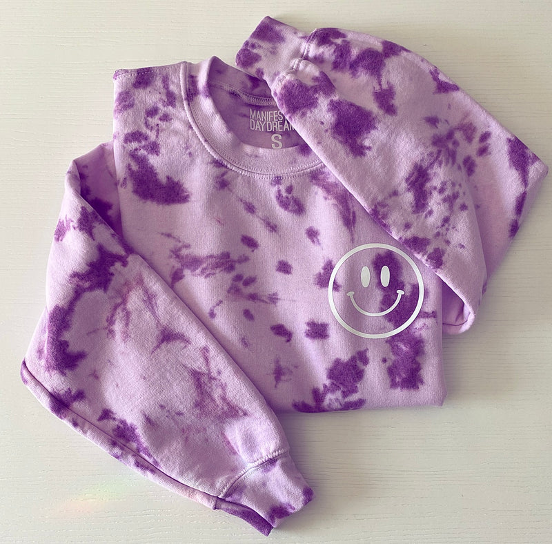 Purple Manifesting Sweatshirt - Unique Tie Dye | Manifesting Daydreams