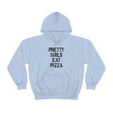 Pretty Girls Eat Pizza Hooded Sweatshirt, Unique Pizza Hoodie, Pizza Lover Sweater, Retro Pizza Hoodie, Unique Pizza Gift, Boutique Pizza Sweatshirt, Pizza Bachelorette Hoodie Sweatshirt, Montauk Beach Vacation Sweatshirt, Manifesting Daydreams