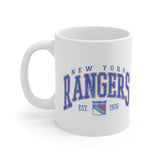 New York Rangers Ceramic Mug, Rangers Coffee Mug, Retro Rangers Hockey Mug, New York Rangers Coffee Mug, Vintage Distressed New York Rangers Mug, Cute Coffee Cup, Hockey Team Gift For Friend, Small Business Owner Gift, Long Island New York Boutique Gift, Rangers Sports Mug, Unisex Rangers Gift, Manifesting Daydreams