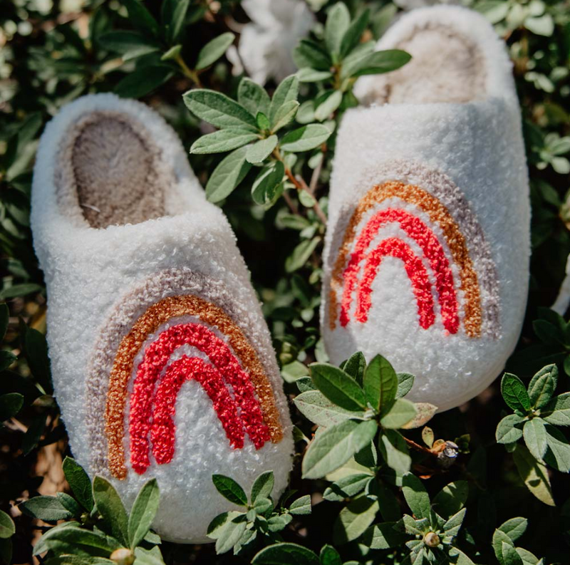 Rainbow slippers womens shop