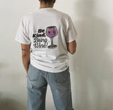 Be Kind, Bring Wine Crewneck T-Shirt, Cute Wine Shirt, Retro Wine Cartoon Tee, Vintage Distressed Shirt, Retro Vintage Cartoon Wine T-Shirt, Be Kind Tee, Positivity Shirt, Wine Bachelorette Shirt, Winery Trip Shirt, Long Island New York T-Shirt, Manifesting Daydreams